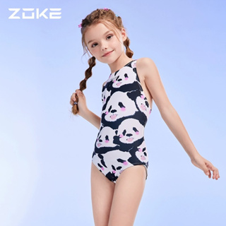 ZOKE Girls Swimwear Competitive Swimsuit Kid Athletes Professional Sporty  Kneesuit One Piece Round Neck Black Slimming Bathing Suit For Teens Girls