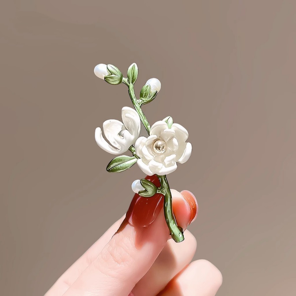 Fashion Magnolia Grandiflora Flower Brooch Pins Metal Brooches Anti ...