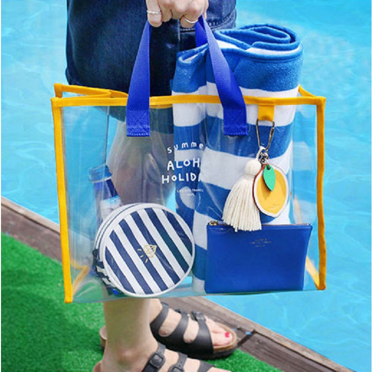Transparent PVC Swimming Beach Bag Waterproof Shoulder Bags For Women Portable Outdoor Travel Storage Pouch Shopee Philippines