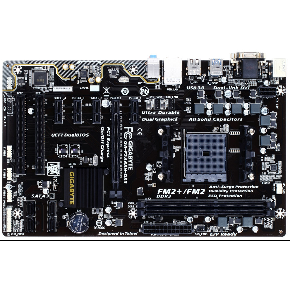 Gigabyte GA F2A68HM S1 FM2 FM2 motherboard suppport a8 7680k DDR3 Socket FM2 A68HM A55 A68 A58 A88XM A68M A68HM Desktop used motherboard Shopee Philippines