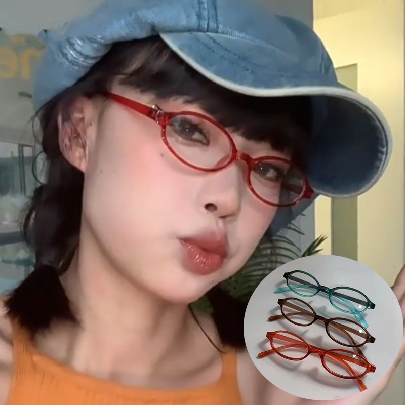 Anti Blue Light Vintage Oval Small Frame Glasses Stylish Y2K