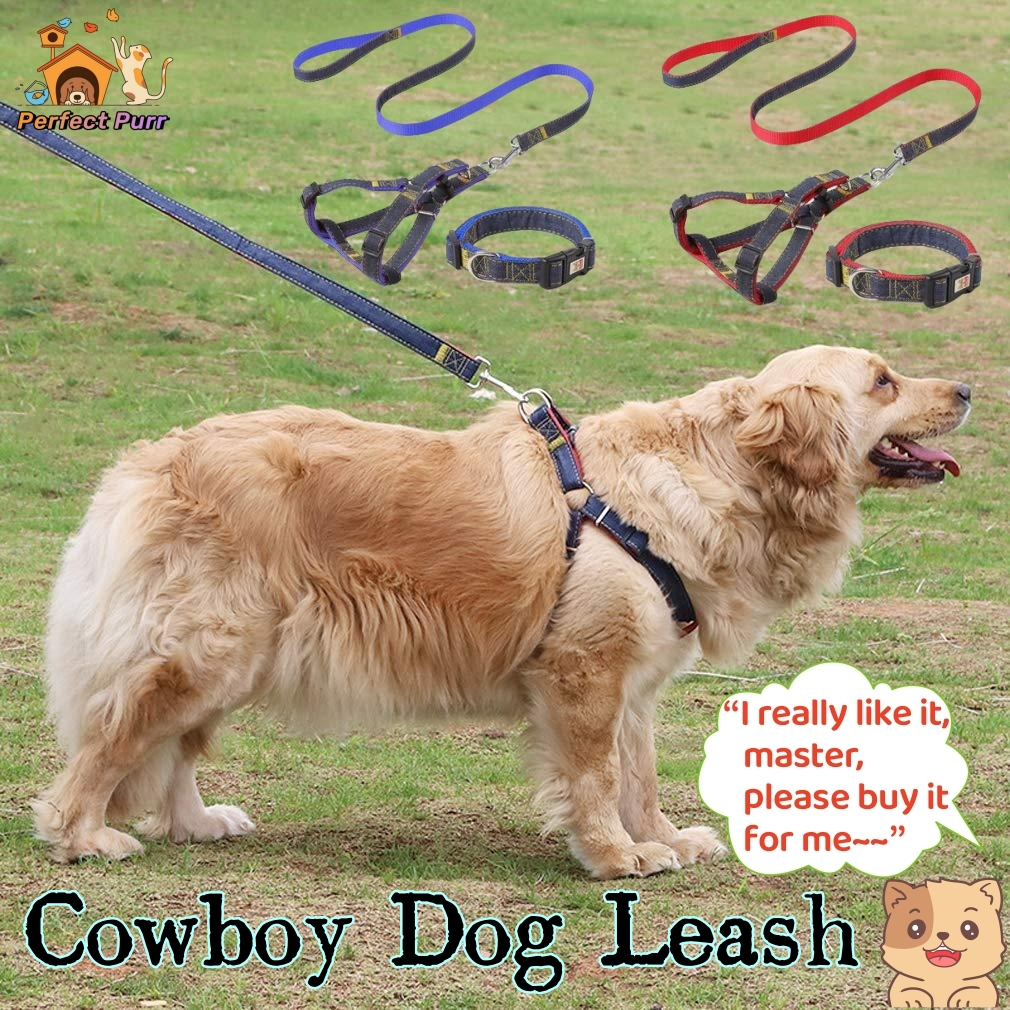 Pet Walking Dog Rope Chain Chest Back Denim Shoulder Strap Pet Dog ...