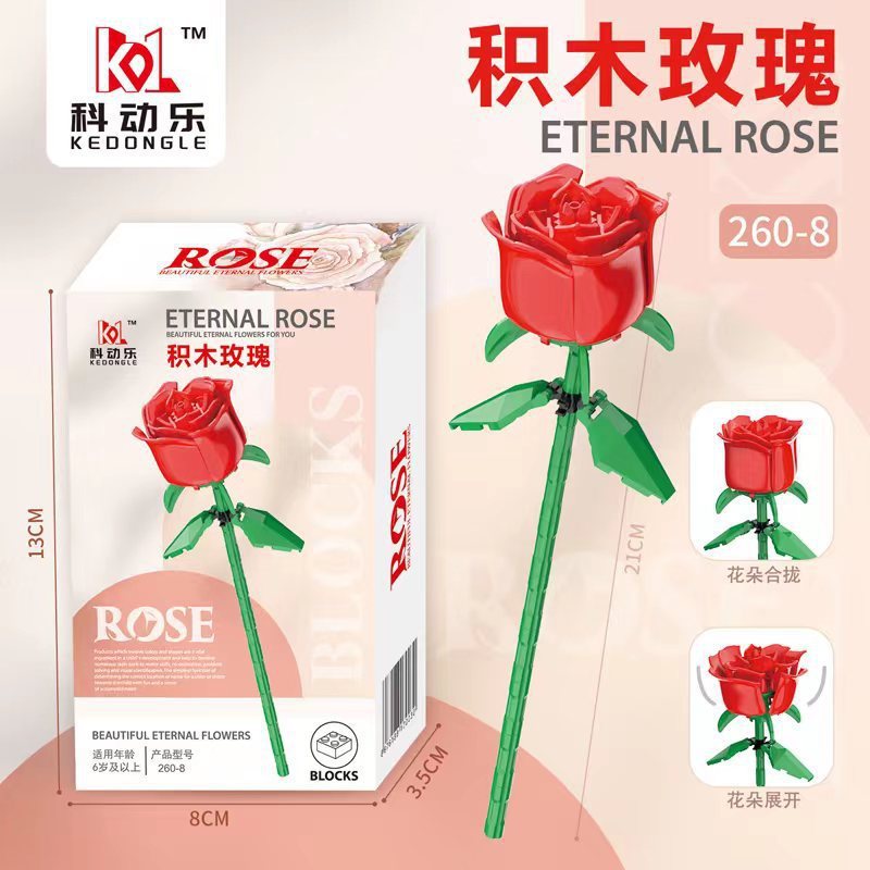 Building block flower pots and rose series building block toy gifts |  Shopee Philippines