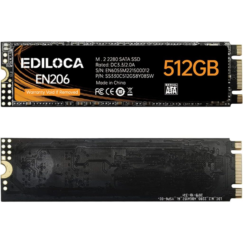 Ediloca EN206 SSD M.2 SATA 3D NAND TLC, M.2 2280 SATA III 6Gb/s
