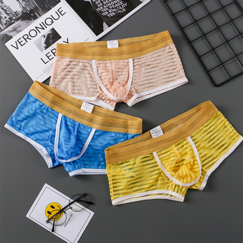 Men Mesh Boxers U Convex Male Panties Man Bulge Pouch Jockstraps ...