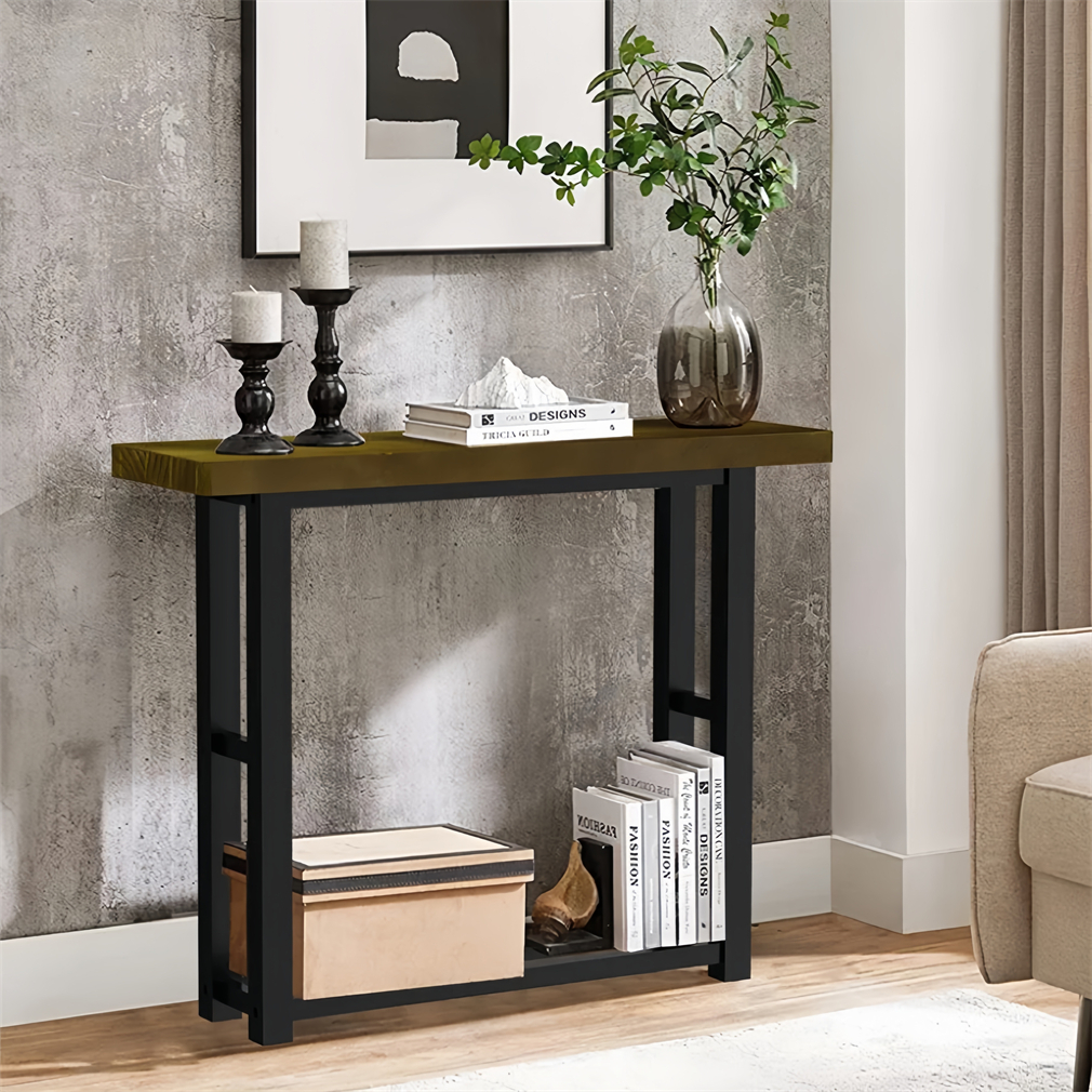 2 Tier Entryway Table Console Side Desk Wooden End Display Storage ...