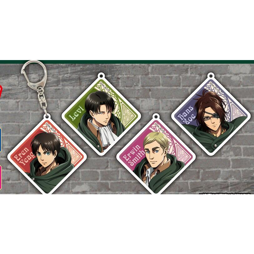 Anime Attack On Titan Model Doll Acrylic Keychain Toy Eren Jaeger Levi ...