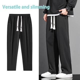 ARtray Korean Edition Sweatpants Chinos Trousers Men's Elastic Waist  Joggers Training Pant Formal Work Pants with Pockets Fishing Trousers for  Men