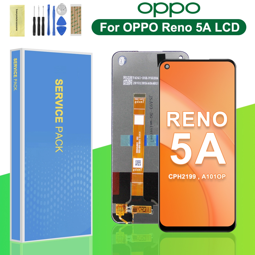 For OPPO Reno 5A CPH2199 A101OP LCD Display With Frame Touch
