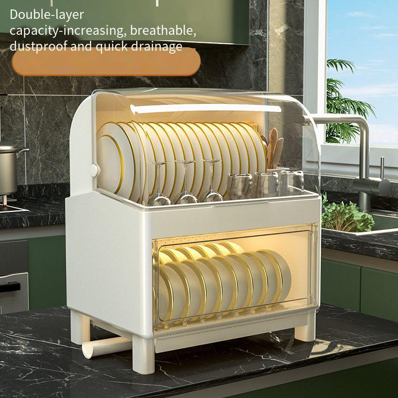 Household Drain Dish Rack Kitchen Tableware Storage Rack Storage Box ...