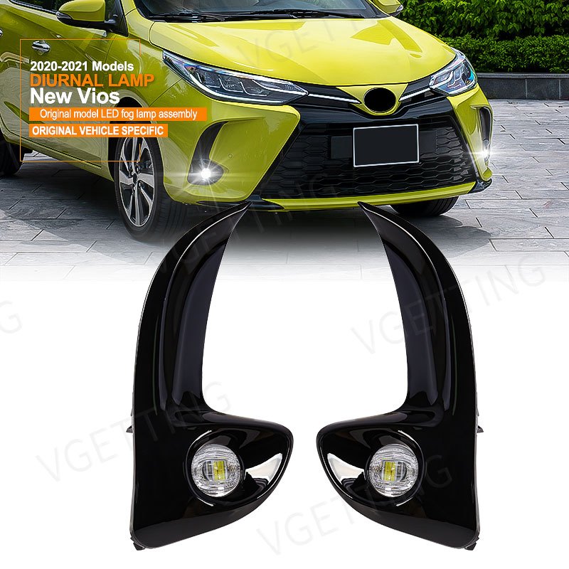 Pair Of Halogen Fog Lights For 2015-2017 Toyota Yaris Vios Sedan Left And Right H16 Bulbs