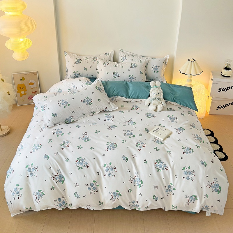 DANSUNREVE 4IN1 Floral Bedsheet Set Canadian Cotton Flat Sheet + Pillow ...