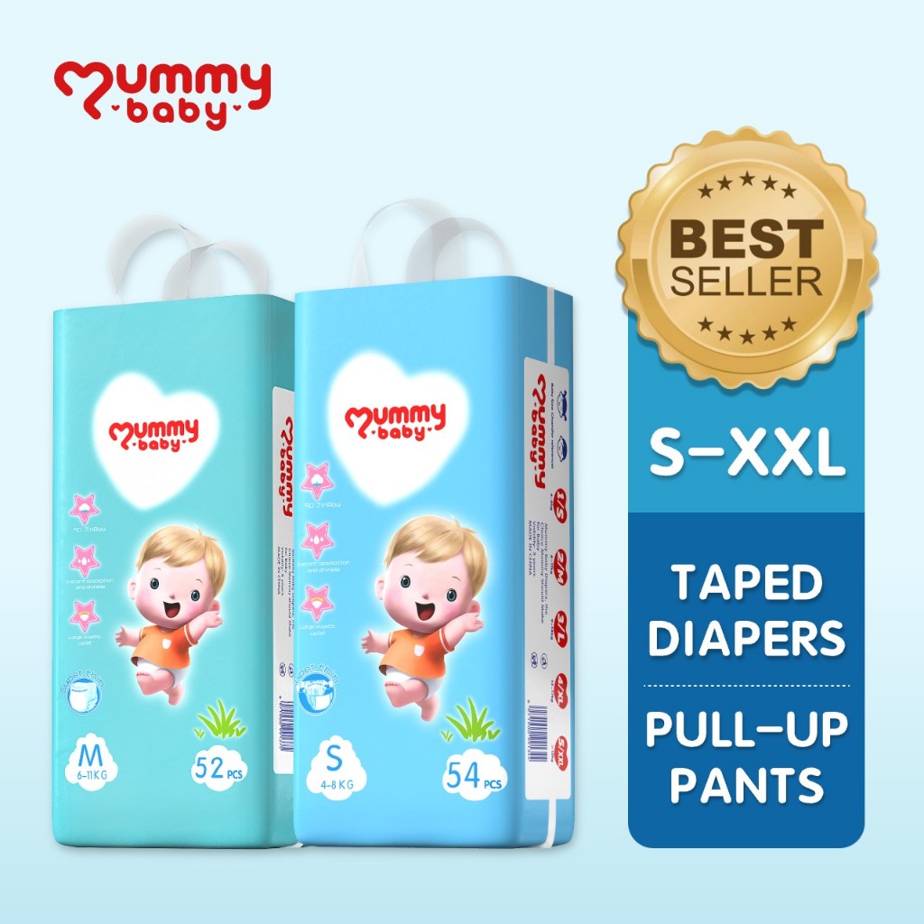 MUMMYBABY Disposable Diaper PANTS S/M/L/XL/XXL 50 Pcs Dry Diaper ...