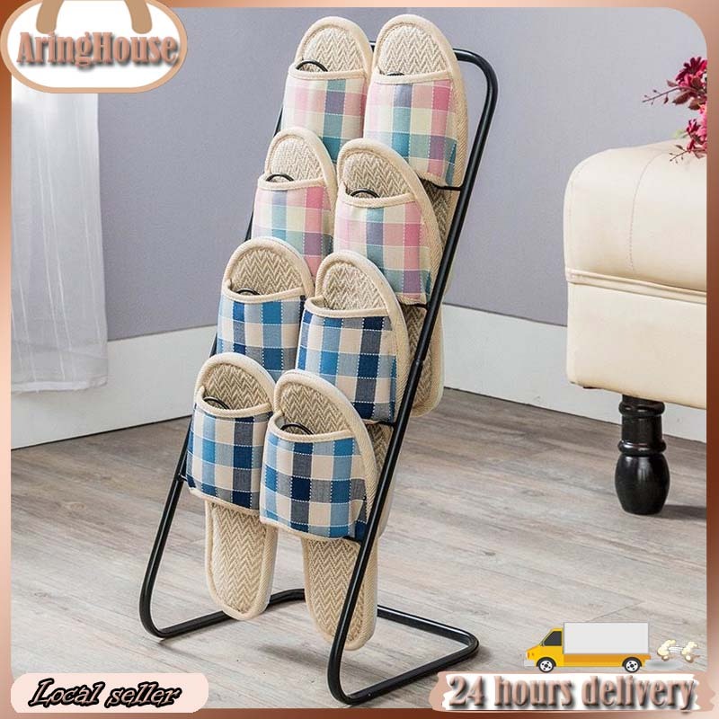 Hanging Shoe Rack Simplicity 3 Layer Shoe Rack Organizer Metal Slipper ...