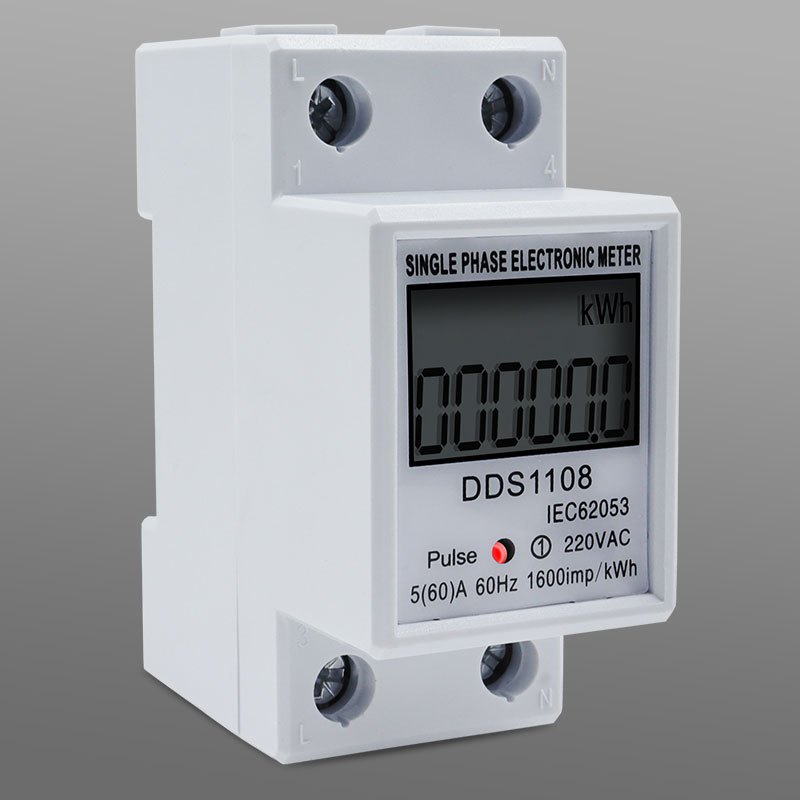 DDS1108 60A 80A Din Rail Single Phase Two Wire LCD Digital Display With ...