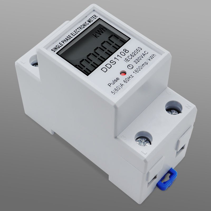 DDS1108 60A 80A Din Rail Single Phase Two Wire LCD Digital Display With ...