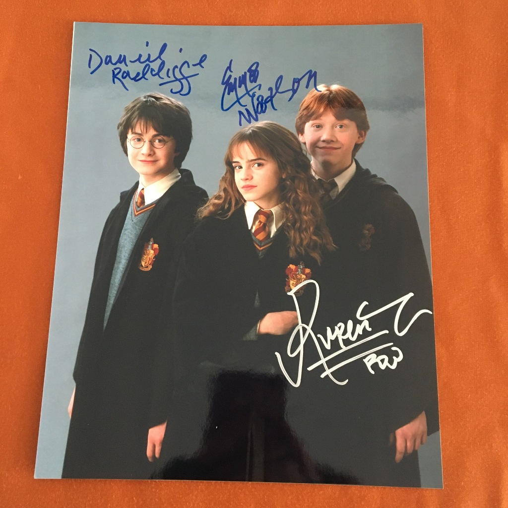 hand signed Harry Potter Daniel Radcliffe Emma Watson Ron Weasley ...