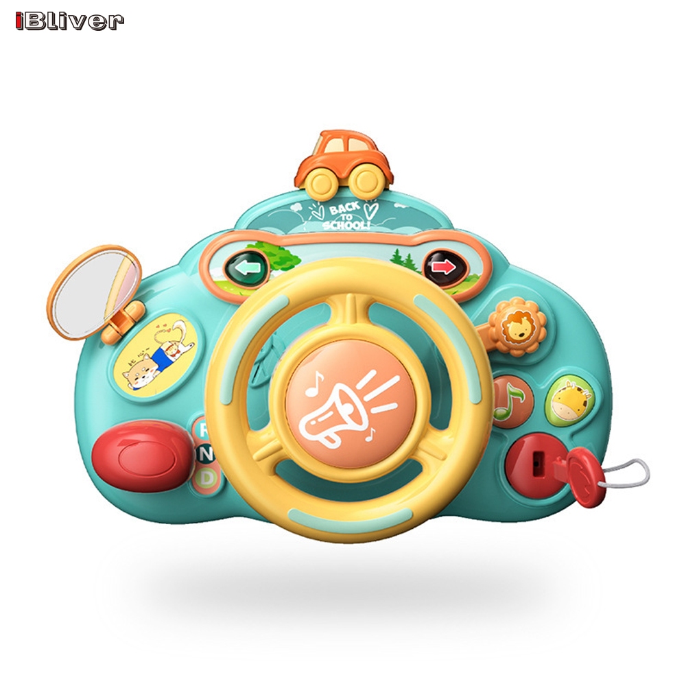iBliver Educational Music Steering Wheel Toys for Toddler Boys