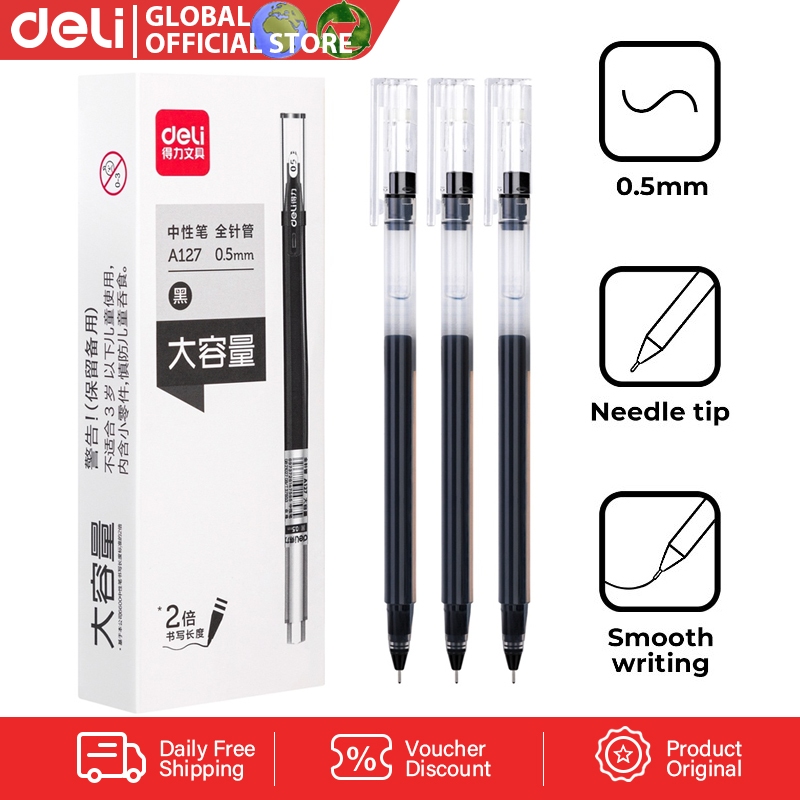 Deli Ballpen Gel Pen Black | Shopee Philippines