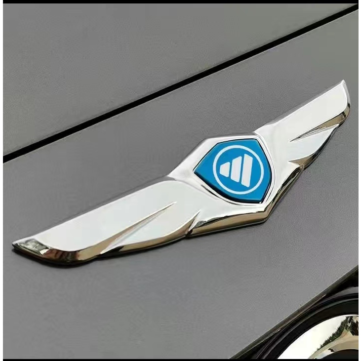 Peibang Silver Hood Ornament,Angel Wings Hood Ornament,Car Chromed Metal Hood Ornament Electroplating,Front Hood Car Sticker, Car Decoration Accessories
