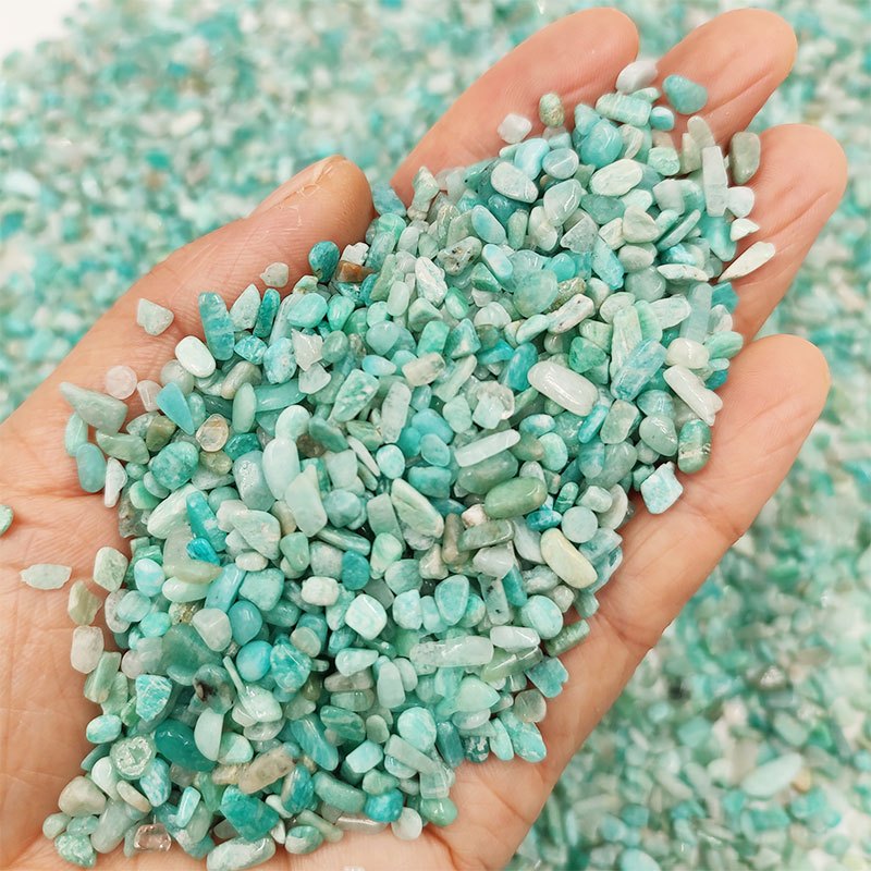 100gram/pack Natural Mini Amazonite Chips Rock Quartz Crystal Gravel ...