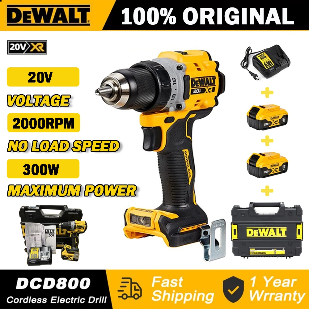 DEWALT DCD800 Cordless Electric Drill 20V Brushless Motor Tool 1/2-in ...