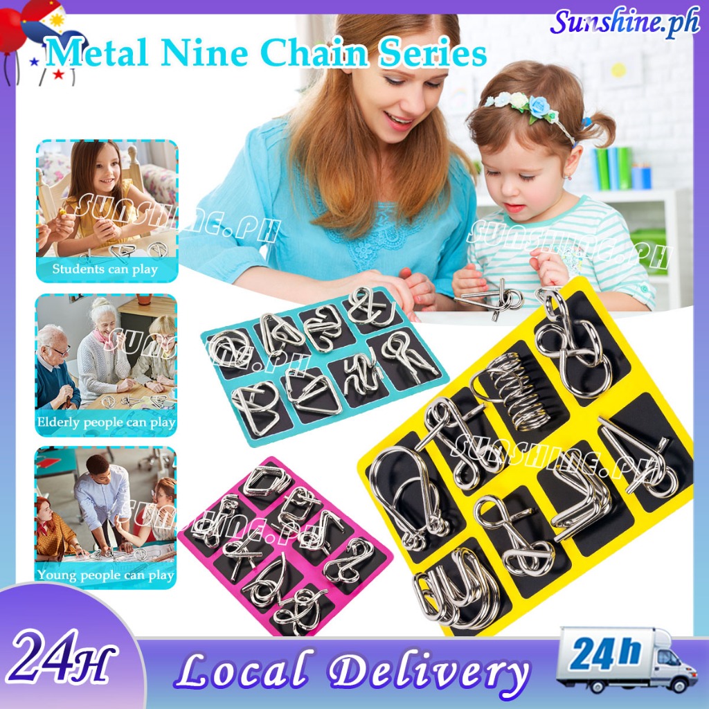 8/24pcs Metal Wire Puzzle Set Logical Thinking Development Metal Link ...