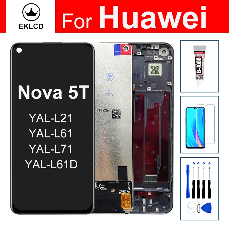 Display LCD Originale Per Huawei Nova 5T (YAL-L21/L61) | Schermo Touch Con Cornice, Colore Crush Blue