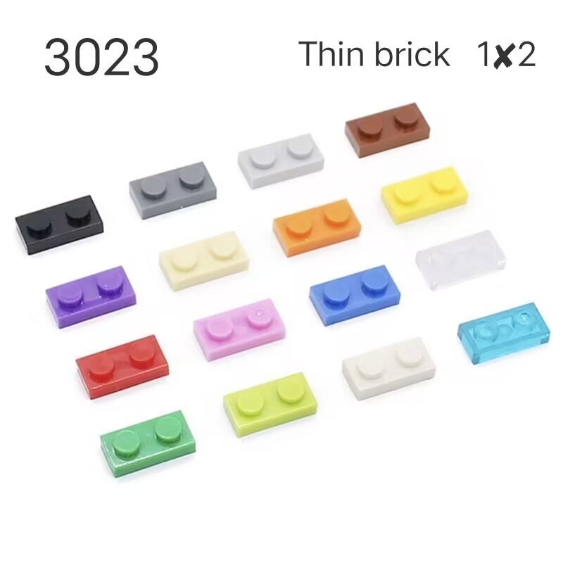 Moc Small Particles Compatible 3023 Basic Parts 1x2 Thin Brick Building ...