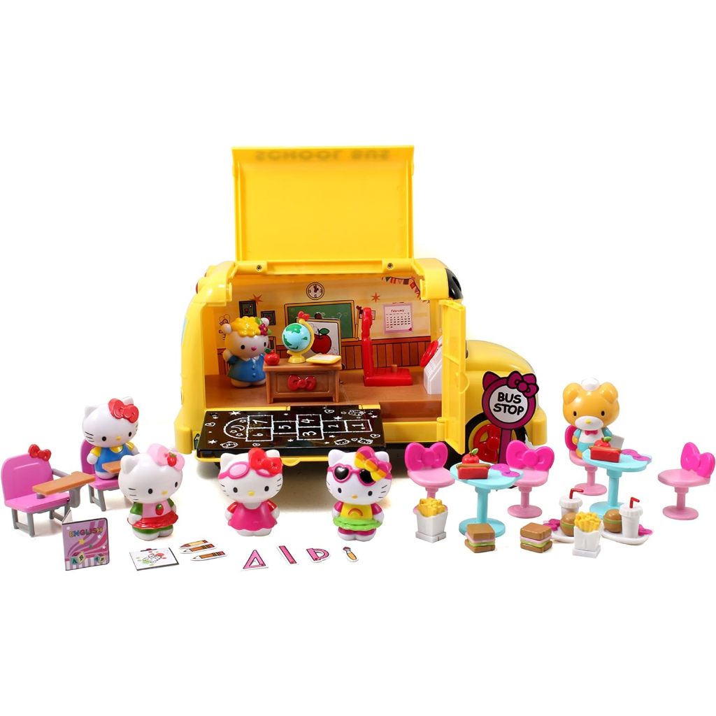 Jada Toys Hello Kitty Deluxe School Bus Playset