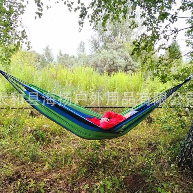 Outdoor camping canvas hammock single and double hammock outdoor anti rollover duckbill buckle manufacturer