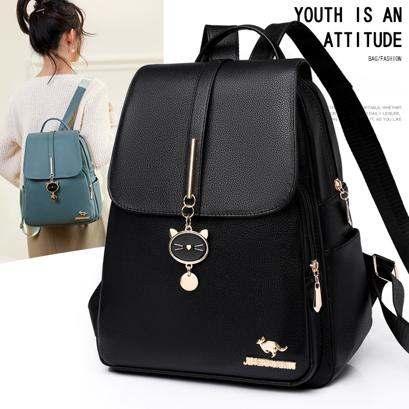 New Fashion Soft Leather Ladies Casual Backpack Lightweight Waterproof  Storage Crossbody Travel Small Backpack