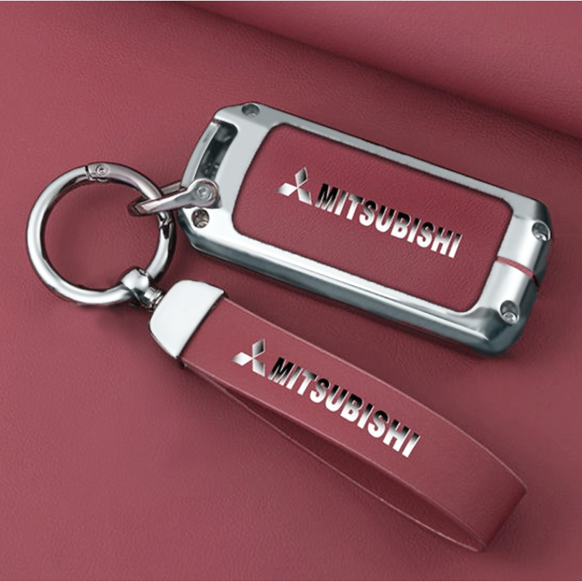 FBFG Custodia portachiavi per auto in pelle set fob per MITSUBISHI