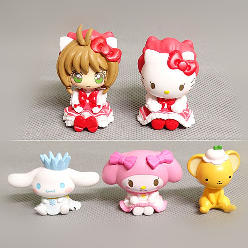 5Pcs/Set Anime Cardcaptor Sakura Figure Kinomoto Sakura Cerberus Kuromi ...