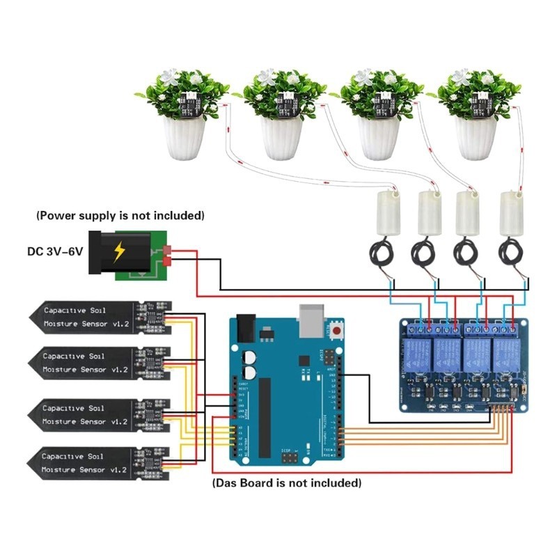 DIY Automatic Watering Irrigation system Soil Moisture Sensor Module ...