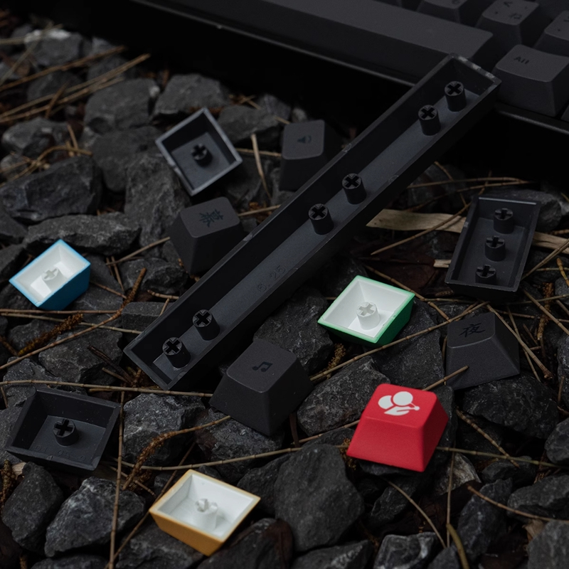 【Keycap Only】Minimalist Black Keycap 130 keys Cherry Profile PBT Dye ...
