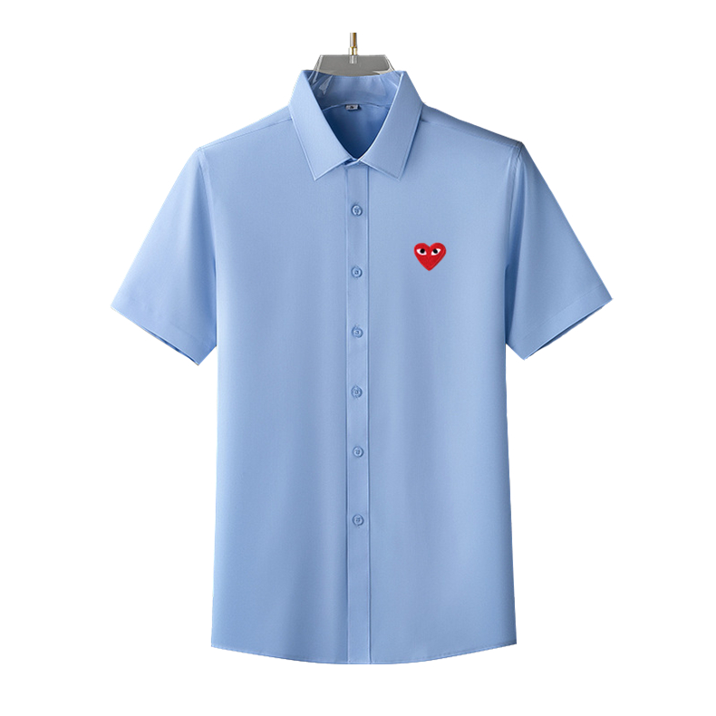 PLAY CDG Short sleeved shirt Embroidery shirt Men's shirt boy shirt summer  shirt PN01