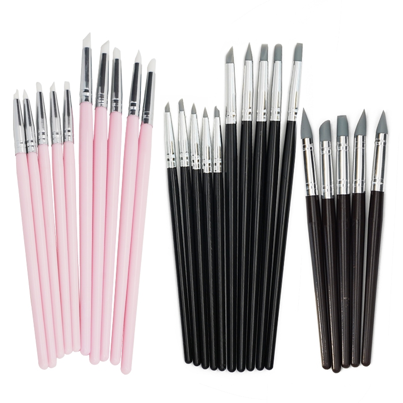5-Piece Dental Silicone Pen Brush Set For Porcelain Teeth Adhesive & Composite Resin