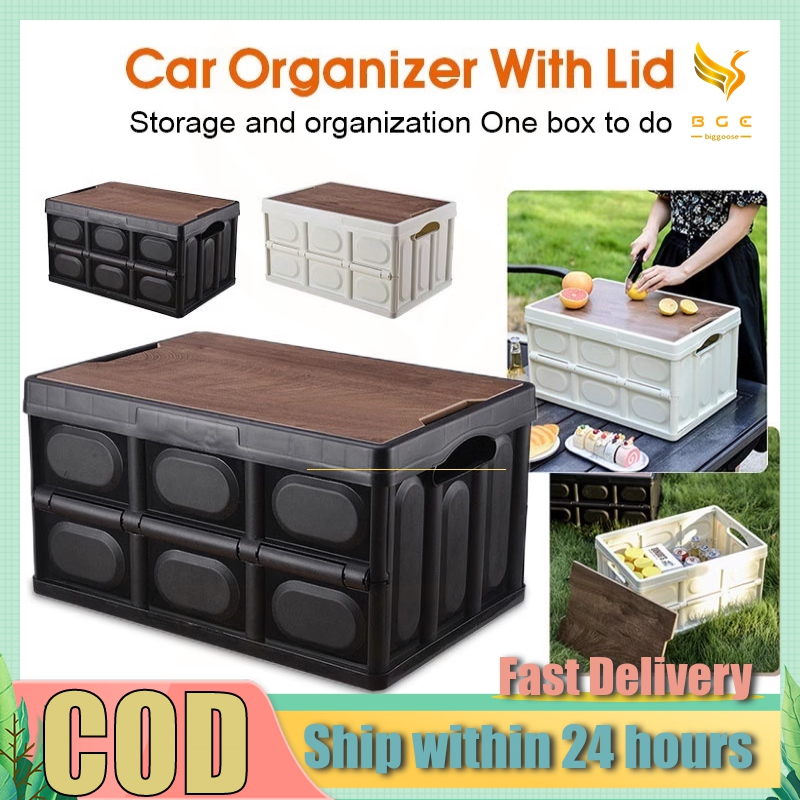 【COD】Outdoor Folding Storage Box Large Capacity Car Trunk Organizer 55L ...
