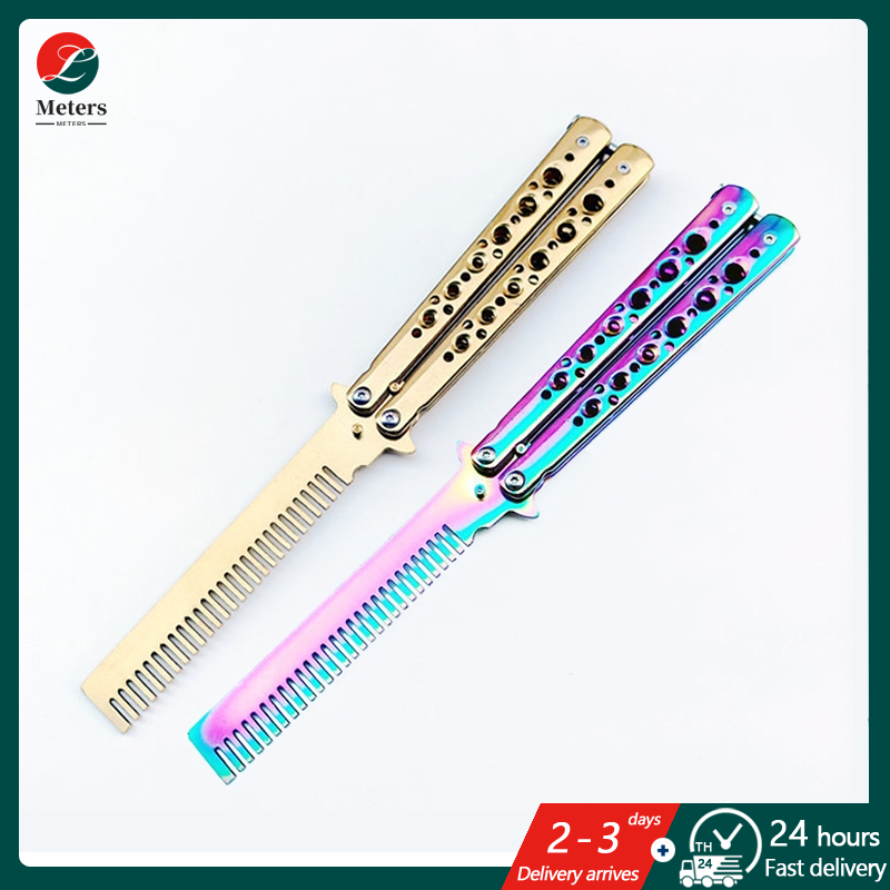 Butterfly Metal Comb Hairstyle Folding Practice Hand Speed Comb ...