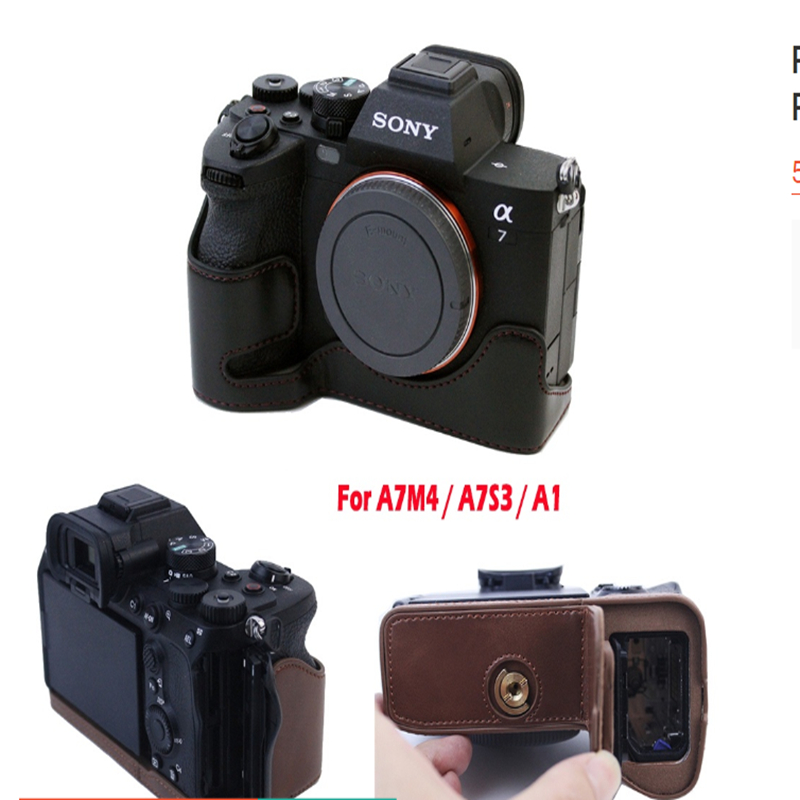 Pu Leather Camera Bag For Sony A7m4 A7iv A74 A7s3 A7siii A1 Portable Half Body Set Shell With