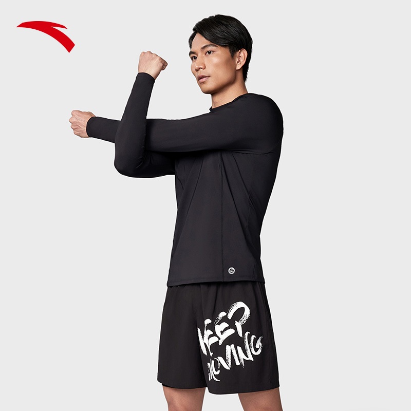 ANTA Men Swimming Top UPF50+ Sun-Proof Swimwear Long Sleeves Beach ...