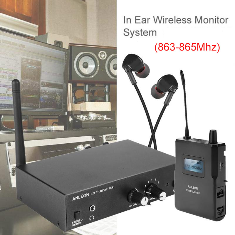 ANLEON S2 UHF Wireless Inear Monitor System Stereo IEM System Stage Monitoring (863 865Mhz