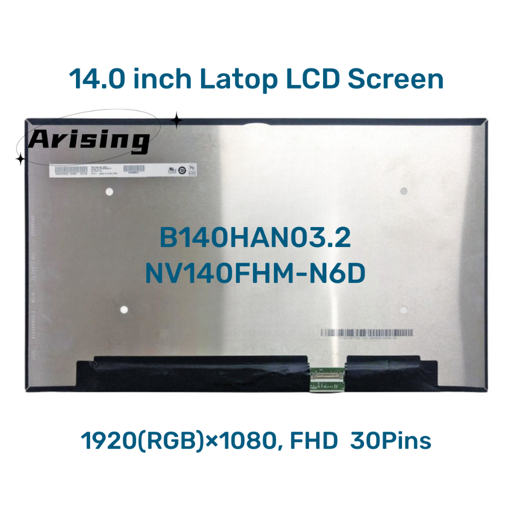 Écran LCD LED 14 Pouces Compatible NV140FHM-N62 - 1920x1080 30pin, Dalle Neuve