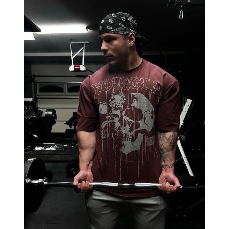 YOUNGLA 24SS New Men's 100 Cotton Plus Size Fashion Tshirt Round Neck