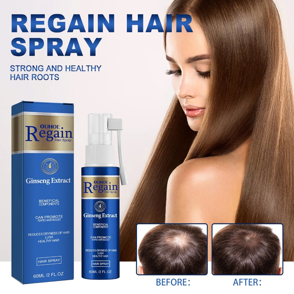 Ouhoe Ginseng Regain Hair Spray 60ml Fast Hair Growth Serum Moisturize