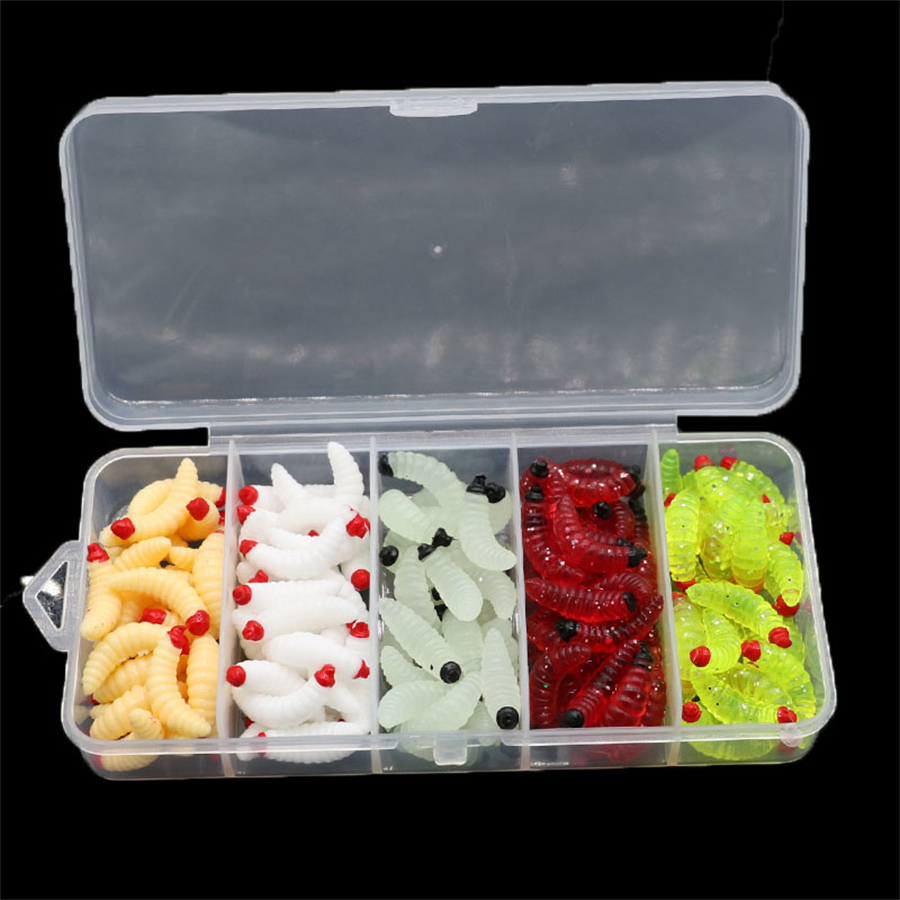 Leurres Souples En Silicone Aromatisés - Vers Marins Artificiels Pour Pêche, Avec Boîte De Rangement