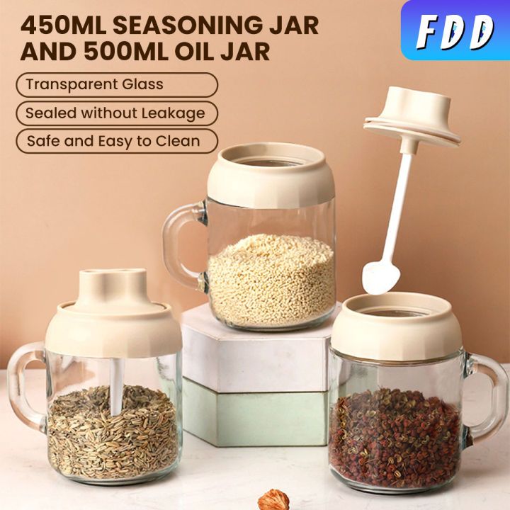 Fdd Portable Kitchen Glass Oil Can And Cruet Bottle Condiment Dispenser Storage Tank Shopee 7454