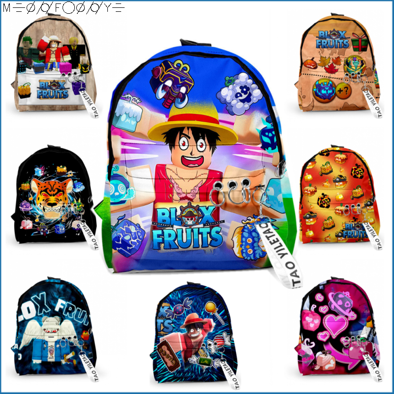 New ROBLOX Game BLOX FRUITS Backpack boys and girls Cartoon School Bag ...