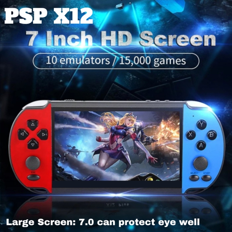 New X12 Plus PSP Handheld Game Console 7inch High-Definition Large ...